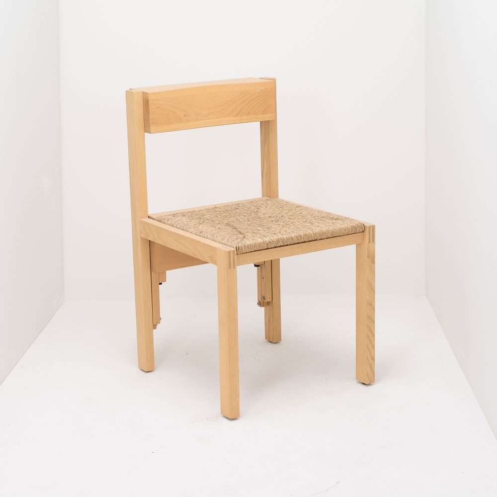Sitzschale: Geflecht, Gestell: Holz